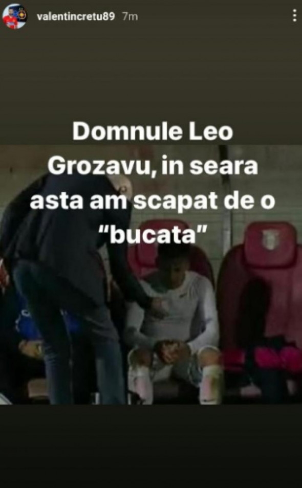 Mesajul lui Vali Crețu / Foto: Instagram@valentincretu89