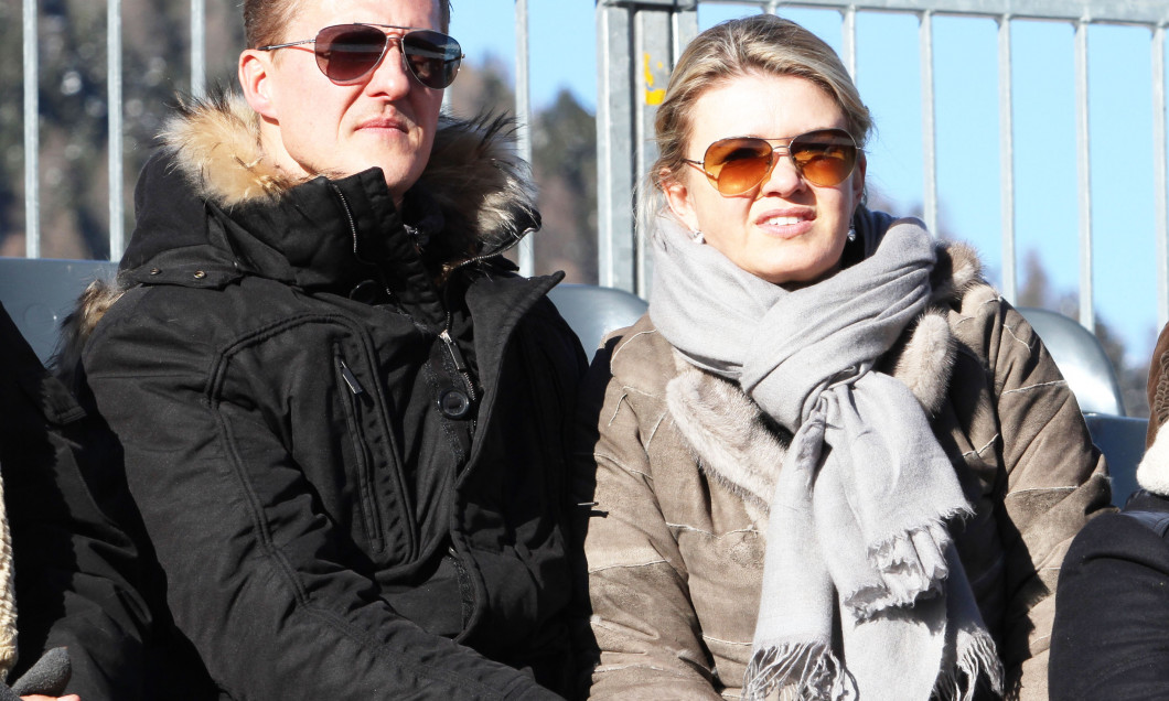 MICHAEL SCHUMACHER AND WIFE IN ST MORITZ