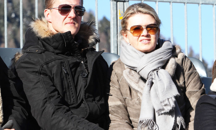 MICHAEL SCHUMACHER AND WIFE IN ST MORITZ