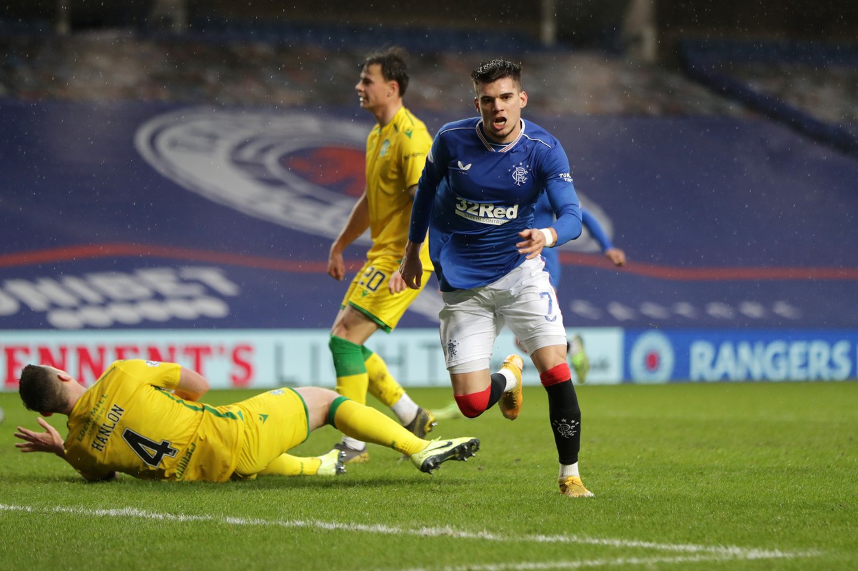 Rangers - Hibernian 1-0. Golul lui Ianis Hagi a adus trei puncte mari pentru echipa lui Gerrard