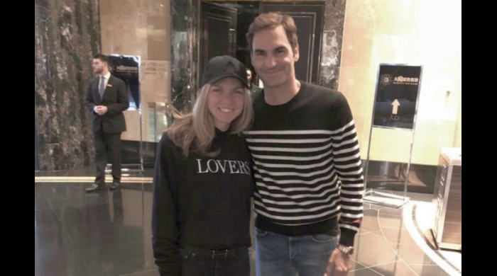Simona Halep, alături de Roger Federer / Foto: Instagram @simonahalep