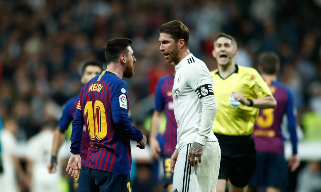 Sergio Ramos și Lionel Messi, într-un meci Real Madrid - Barcelona / Foto: Profimedia