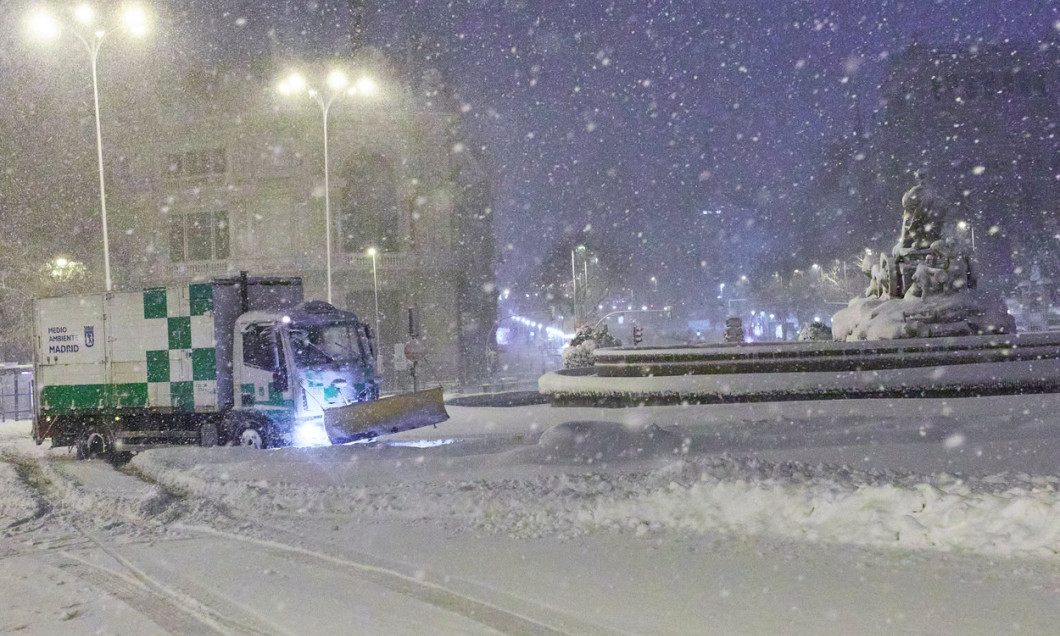 Snowy Madrid dawns