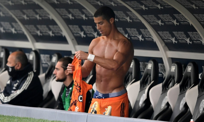 Cristiano Ronaldo of Juventus FC, wearing his underwear,