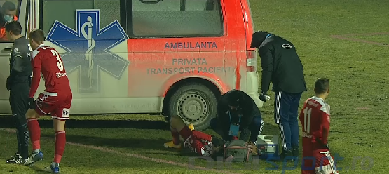 Florin Ștefan, accidentare horror în Sepsi - CFR. A urlat de durere până a fost urcat în ambulanță