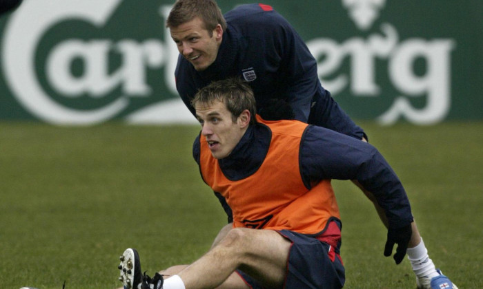 Phil Neville and David Beckham File Photos