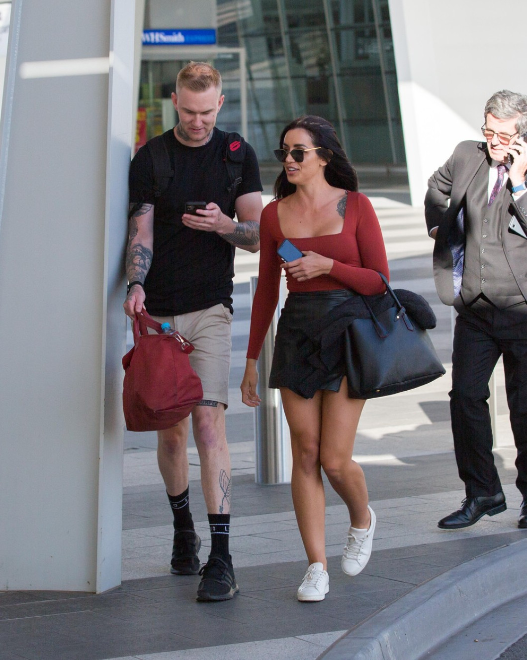 EXCLUSIVE: New man already? Love Island's Vanessa Sierra is all smiles as she touches down in Adelaide with Luke Erwin