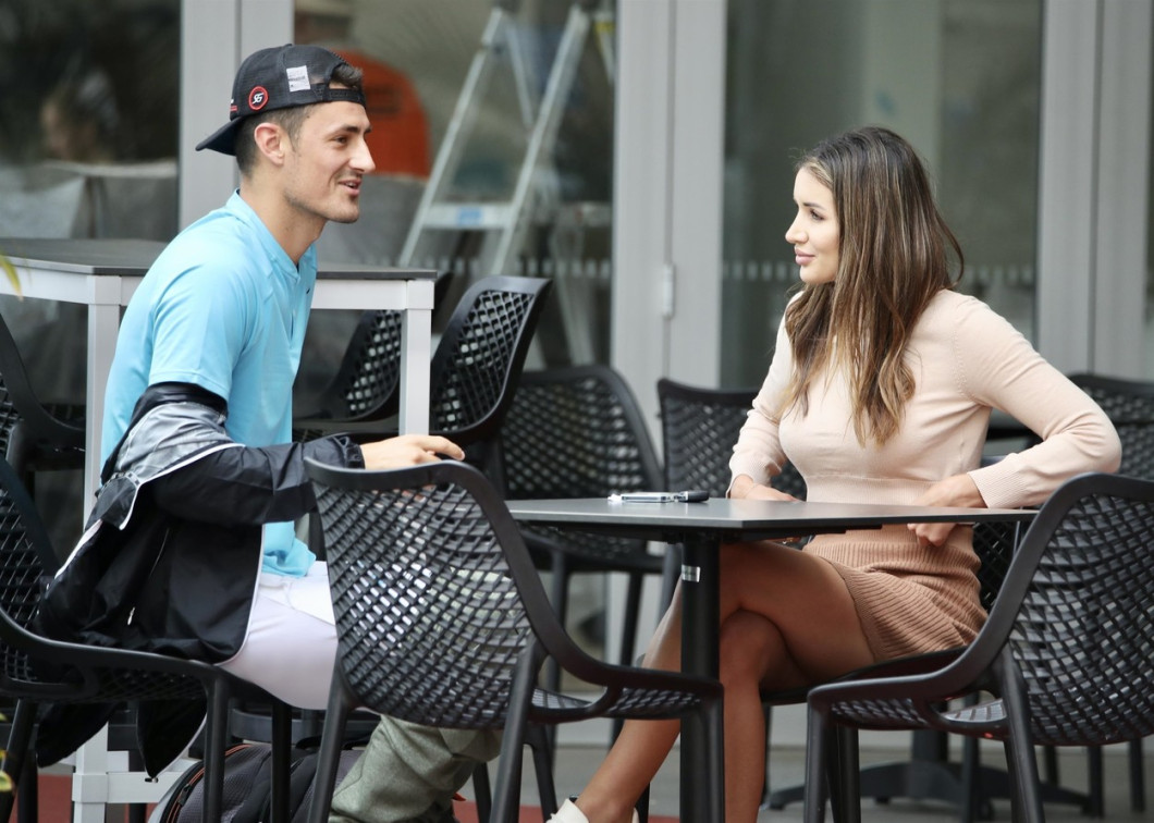 *EXCLUSIVE* Vanessa Sierra & Bernard Tomic at Brisbane tennis Centre