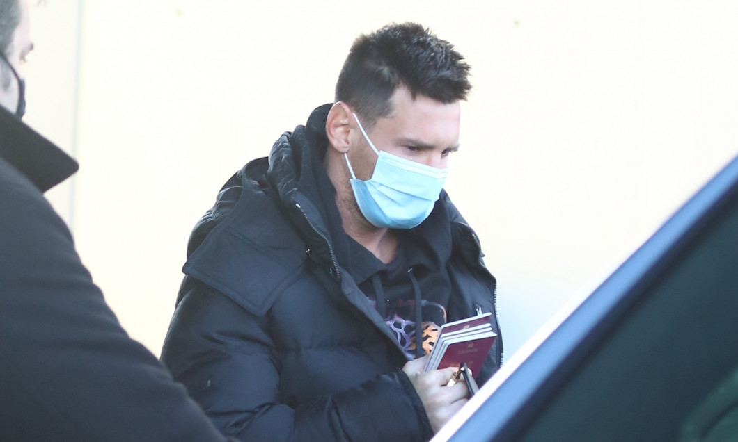 Lionel Messi touches down in Barcelona