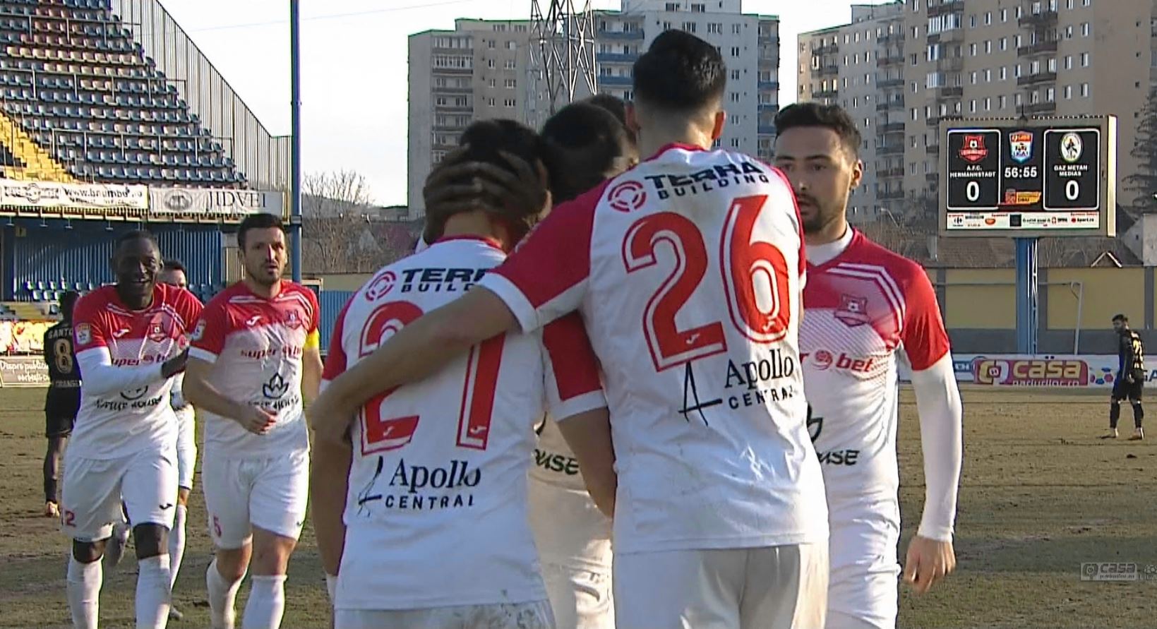 Hermannstadt - Gaz Metan 1-1, ACUM, pe Digi Sport 1. Chamed egalează cu un șut superb la vinclu