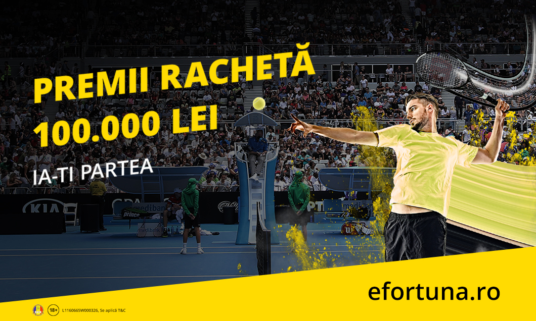 (P) Joci pe tenisul australian și iei premii rachetă 100.000 de lei