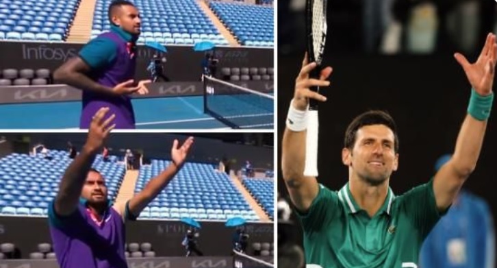 Cum l-a ironizat Nick Kyrgios pe Novak Djokovic chiar pe teren: ”Am vrut să simt dragostea!”