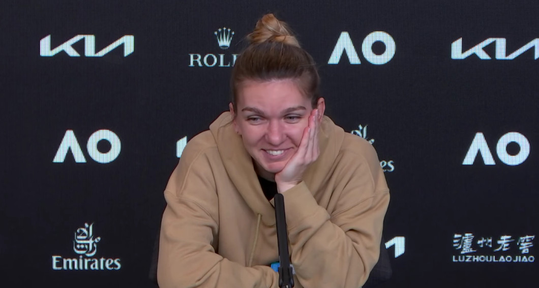 Simona Halep, la conferința de presă susținută după meciul cu Serena Williams / Foto: Captură Youtube@australianopentv
