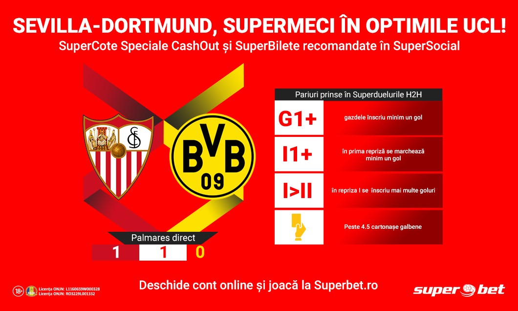 (P) SuperSeară la Sevilla! Simte magia Ligii și prinde SuperBilete pe Sevilla-Dortmund!