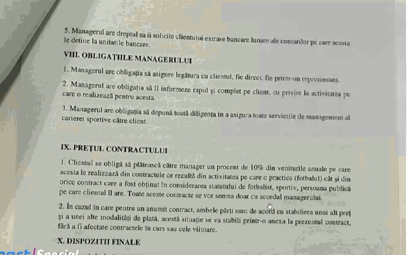 Cum poate să arate un contract între un jucător și un agent, în România anului 2021. Ce obligații absurde are sportivul