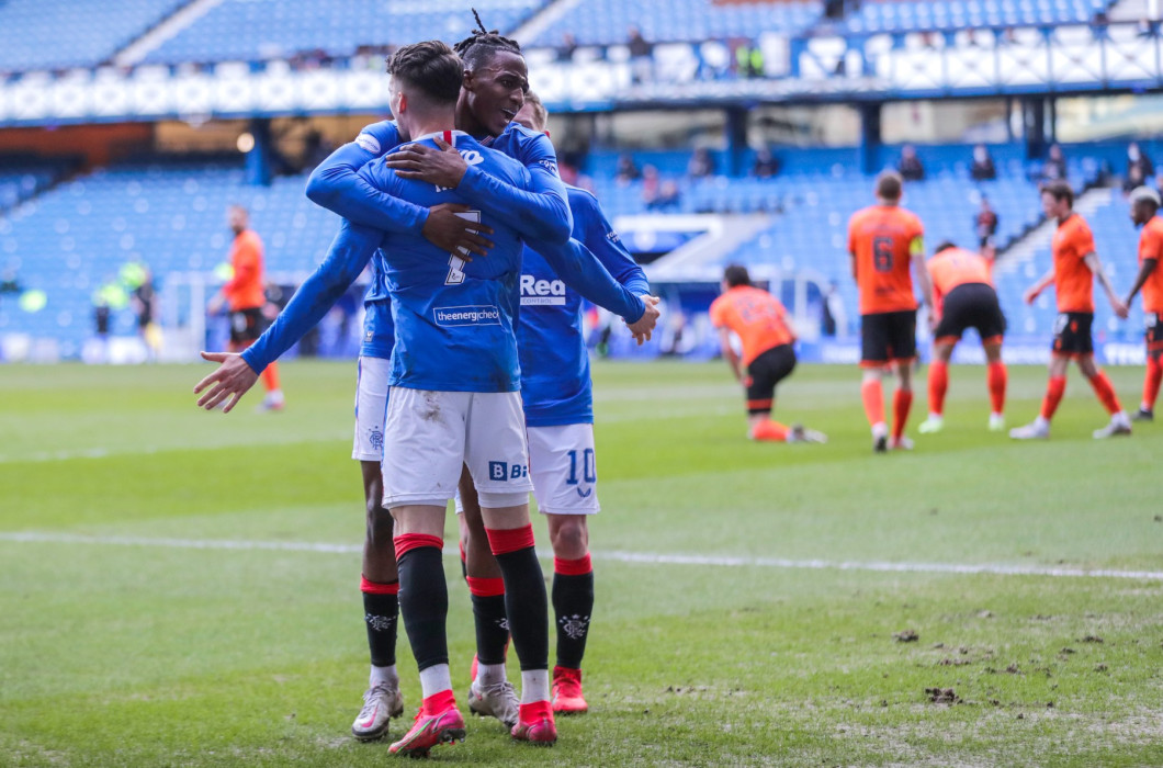Rangers v Dundee United, Scottish Premiership, Football, Ibrox Stadium, Glasgow, Scotland, UK - 21 Feb 2021