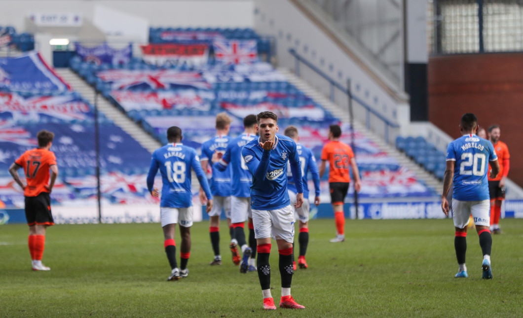 Rangers v Dundee United, Scottish Premiership, Football, Ibrox Stadium, Glasgow, Scotland, UK - 21 Feb 2021
