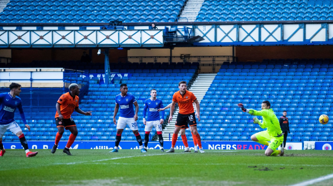 Rangers v Dundee United, Scottish Premiership, Football, Ibrox Stadium, Glasgow, Scotland, UK - 21 Feb 2021