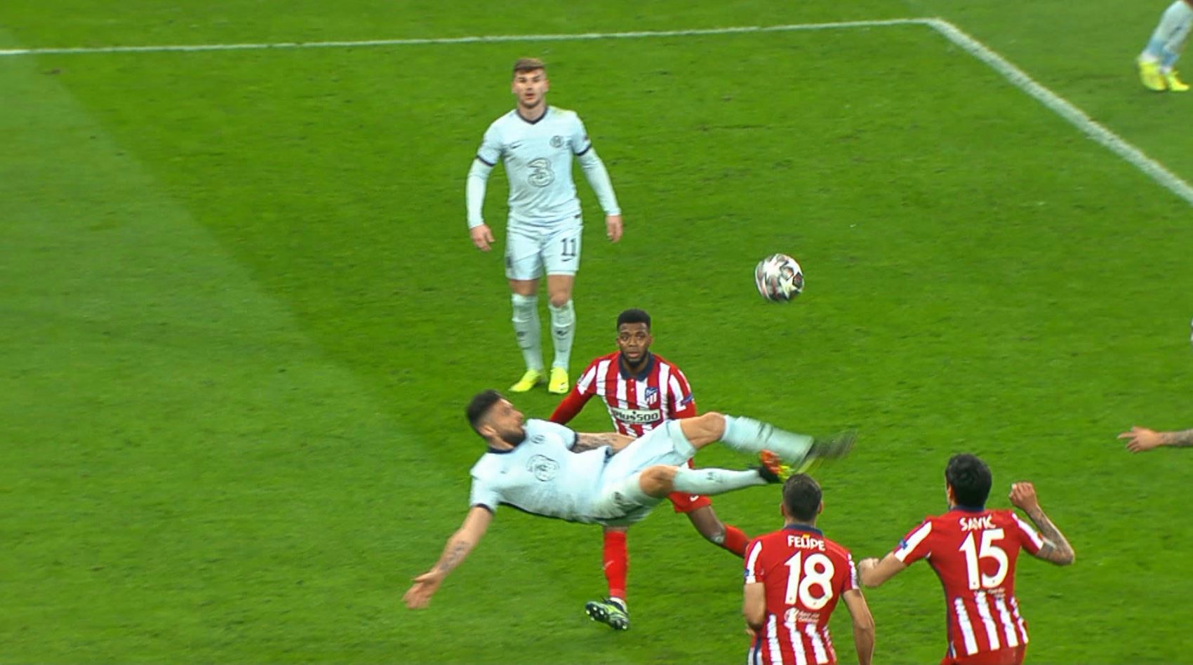 Olivier Giroud, gol de poveste pe Arena Națională! Cum a marcat împotriva lui Atletico. A fost nevoie de intervenția VAR