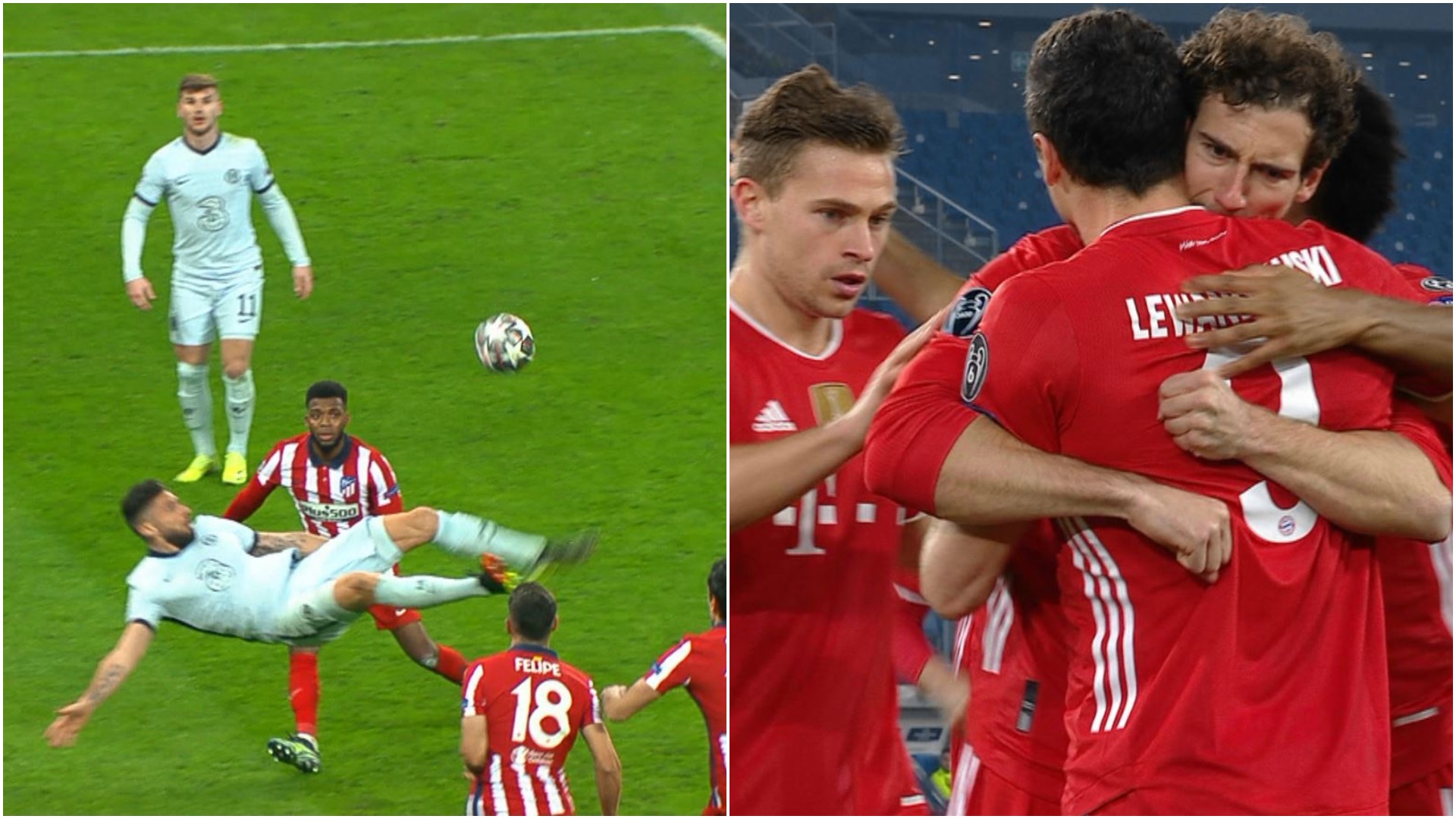 UCL, optimi | Atletico - Chelsea 0-1, pe Arena Națională, după foarfeca lui Giroud şi Lazio - Bayern 1-4. Bavarezii, spectacol total