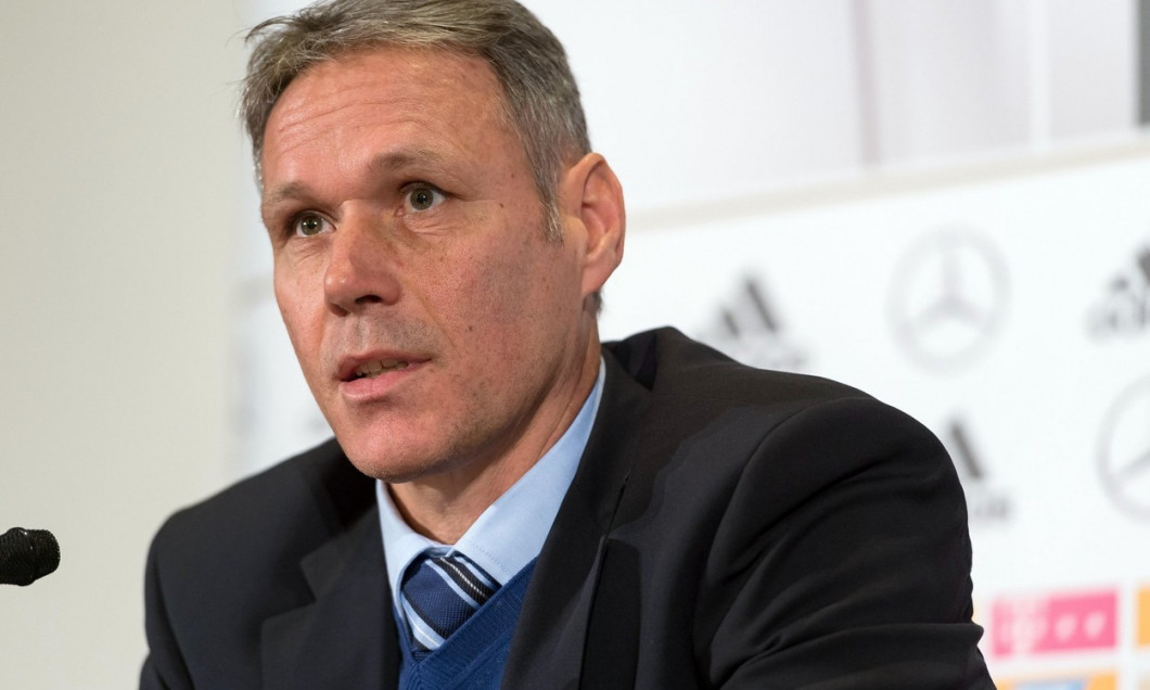 Marco van Basten, FIFA representative regarding technical developments speaks during a FIFA press conference concerning the Video Assistant Referee in Milan, Italy, 14 November 2016. For the first time the ·Video Assistant Referee· (VAR) will be used duri