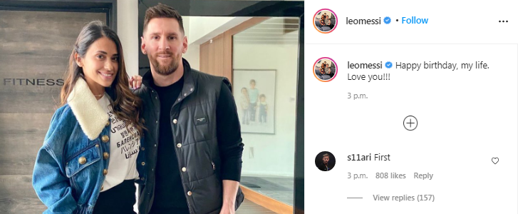 Messi: "La mulţi ani, viaţa mea. Te iubesc!!!" Messi a pregătit o surpriză alături de cei trei copii şi apoi a fugit la Sevilla