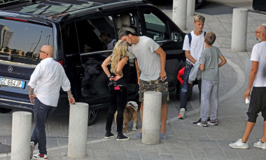 *EXCLUSIVE* Swedish Maverick Zlatan Ibrahimovic and his family arrive at their Milanese Home with a car full of luggage.