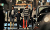 *EXCLUSIVE* Cristiano Ronaldo and his family surrounded by his security entourage leaving a restaurant in Turin