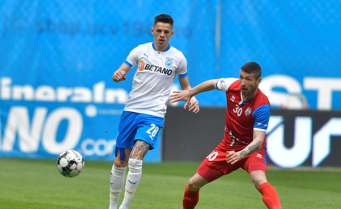 Universitatea Craiova - FC Botoșani 1-0, ACUM pe Digi Sport 1. Ștefan Baiaram înscrie primul său gol în Liga 1