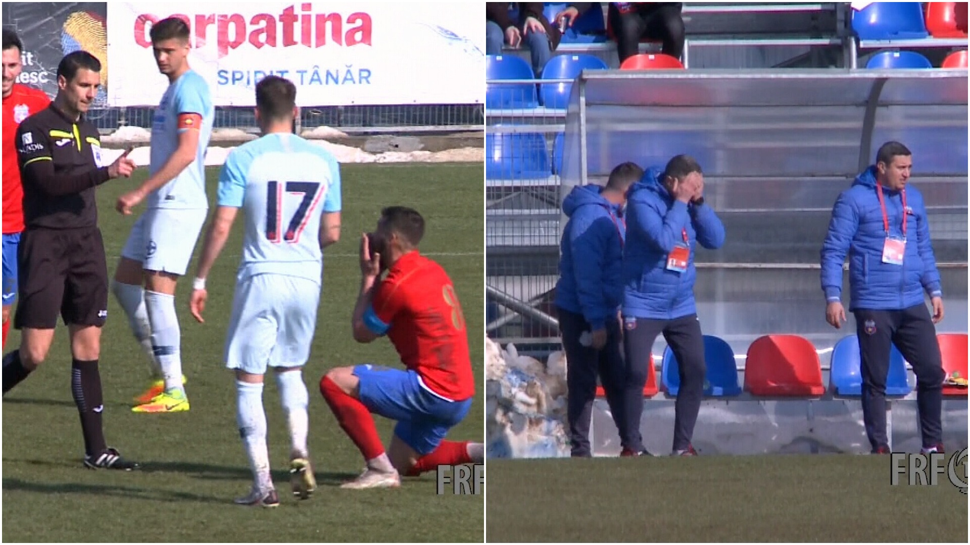 Fază bizară la Steaua - FCSB 2. Bărbulescu s-a pus în genunchi când a văzut că golul său a fost anulat