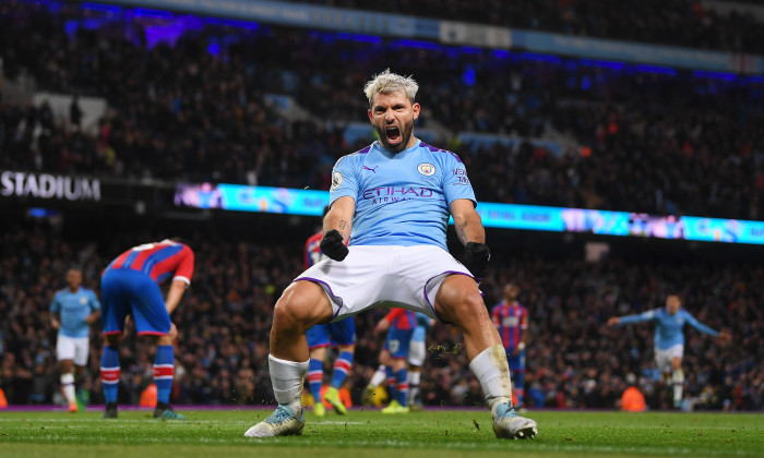 Sergio Aguero, după un gol marcat în Manchester City - Crystal Palace / Foto: Getty Images