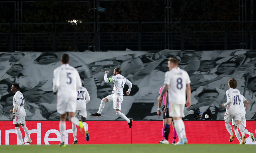 Sergio Ramos, după golul marcat în meciul cu Atalanta / Foto: Getty Images