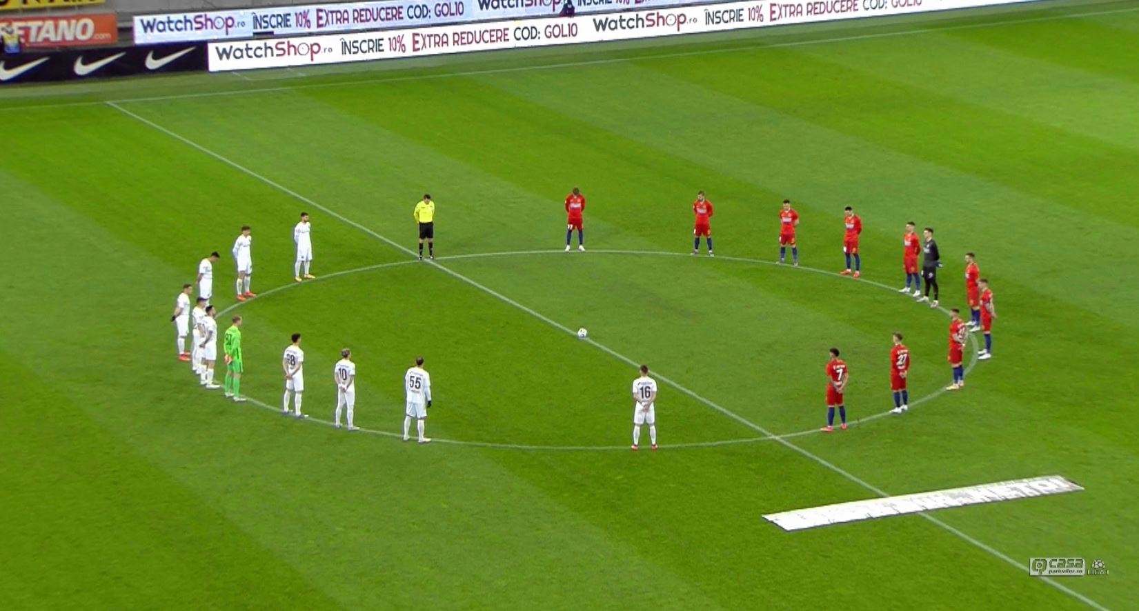 Momente emoționante înainte de FCSB - CFR Cluj. Mesaje de comemorare din partea ambelor echipe