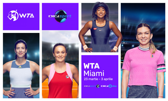 Salesperson Indomitable banner WTA Miami se vede în exclusivitate la Digi Sport. Simona Halep va evolua  din turul al doilea