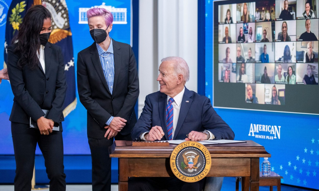 US President Joe Biden participates in an event to mark Equal Pay Day, Washington, District of Columbia, USA - 24 Mar 2021