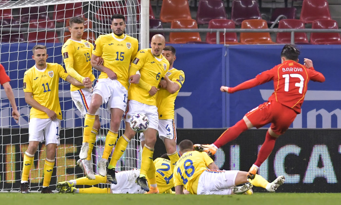 FOTBAL:ROMANIA-MACEDONIA DE NORD, PRELIMINARIILE CM 2022 (25.03.2021)