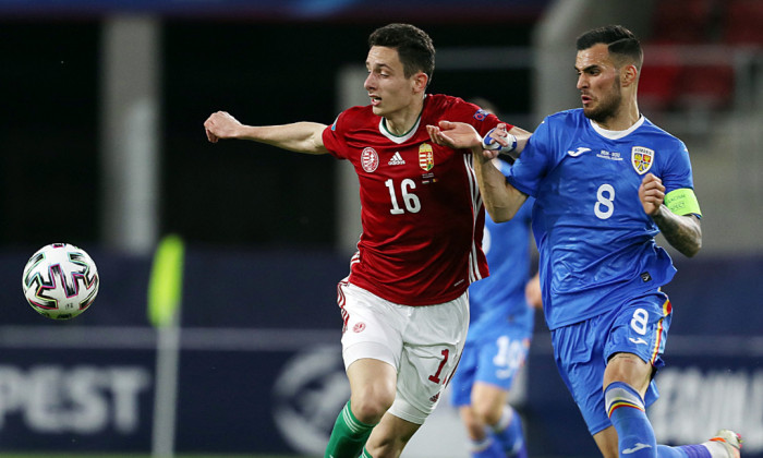 Marius Marin și Norbert Szendrei, în meciul România U21 - Ungaria U21 / Foto: Profimedia