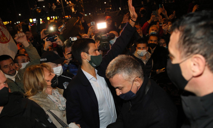 Tennis Serbian tennis player Novak Djokovic projected on Belgrade's city hall