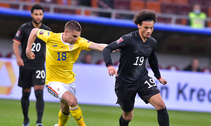 Răzvan Marin și Leroy Sane, în meciul România - Germania 0-1 / Foto: Sport Pictures