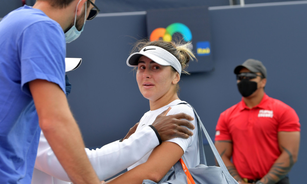 Bianca Andreescu după retragerea din finala WTA Miami / Foto: Profimedia
