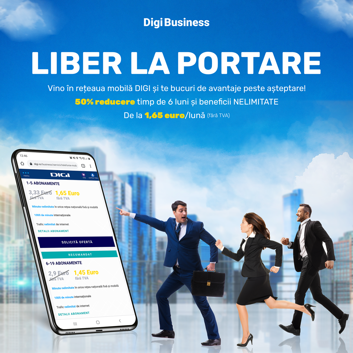 Digi Business dă liber la portare cu reduceri de 50% pentru clienții business