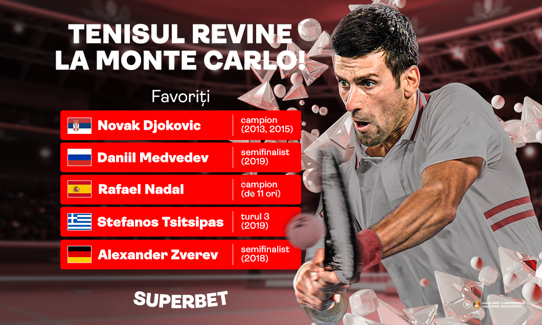 (P) Regele Zgurii își vrea trofeul înapoi, dar Monte Carlo e și casa lui Djokovic. Nadal caută titlul cu numărul 12 pe Coasta de Azur
