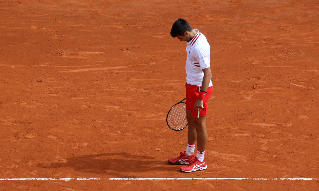 Novak Djokovic, în timpul meciului cu Daniel Evans, de la Monte Carlo / Foto: Profimedia