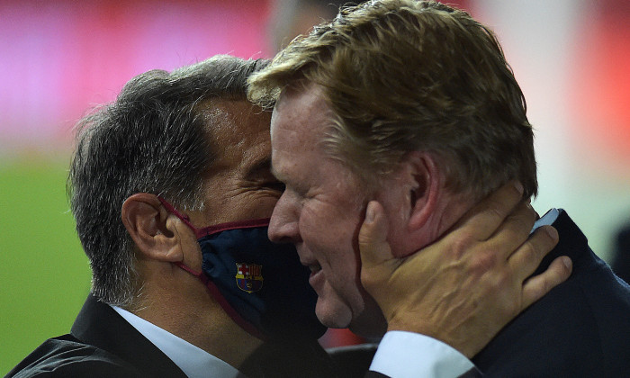 Ronald Koeman și Joan Laporta, după Athletic Bilbao - Barcelona 0-4 / Foto: Profimedia