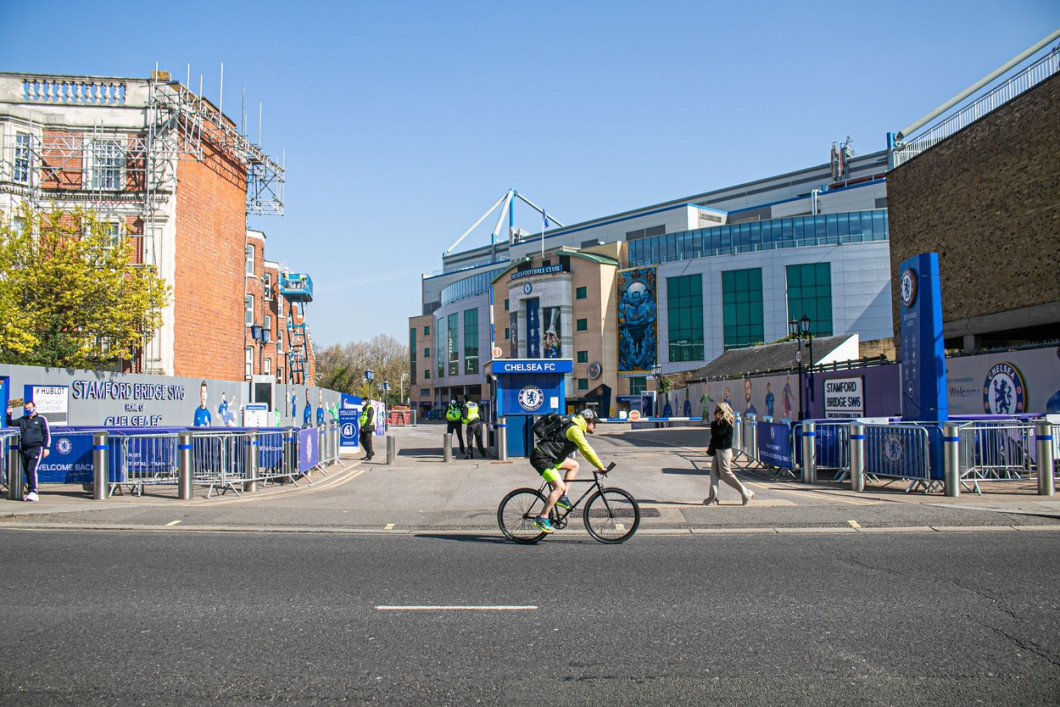 Fans protest against European Super League, Stamford Bridge, London, UK - 20 Apr 2021