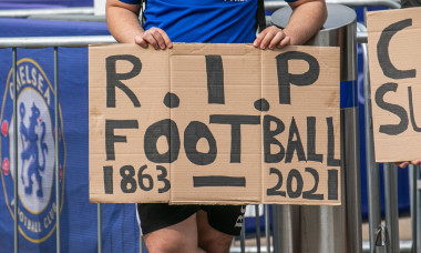 Chelsea fans protest against European Super League - 20 Apr 2021