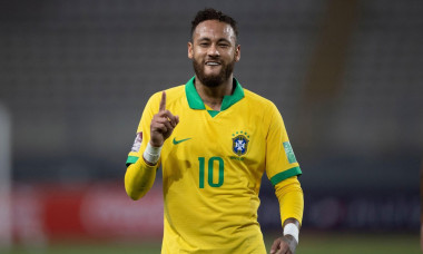 Lima, Peru. 13th October 2020; National Stadium of Peru, Lima, Peru; FIFA World Cup 2022 qualifying; Peru versus Brazil; Neymar of Brazil celebrates his penalty goal in the 28th minute 1-1 Credit: Action Plus Sports Images/Alamy Live News