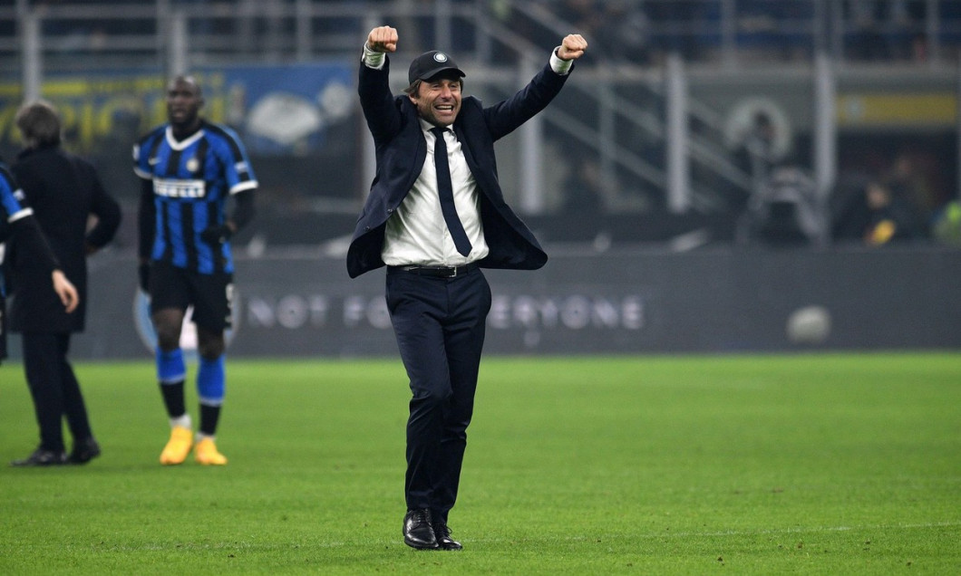 the happiness finale of coach of inter antonio conte during FC Internazionale vs AC Milan, Milano, Italy, 09 Feb 2020, Soccer italian Serie A soccer m