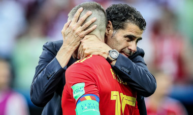 Tristesse des joueurs espagnols aprčs le match de coupe du monde