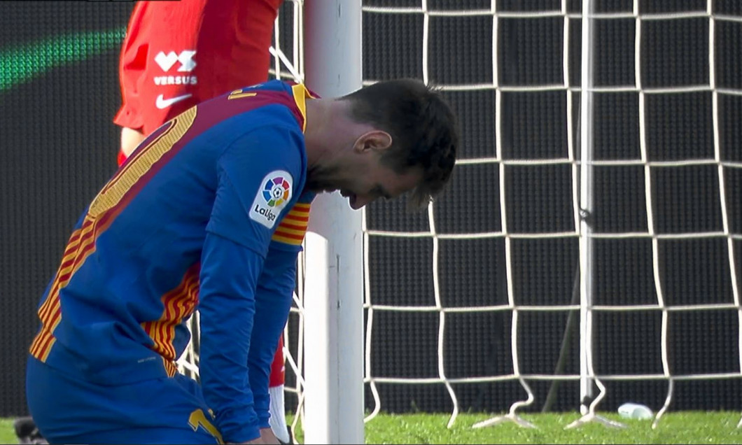Lionel Messi, după ratarea lui Ousmane Dembele din Barcelona - Atletico Madrid / Foto: Captură Digi Sport